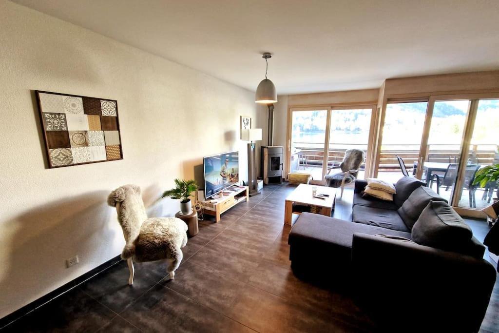 Superbe Appartement Champex-Lac Avec Piscine Et Sauna Esterno foto