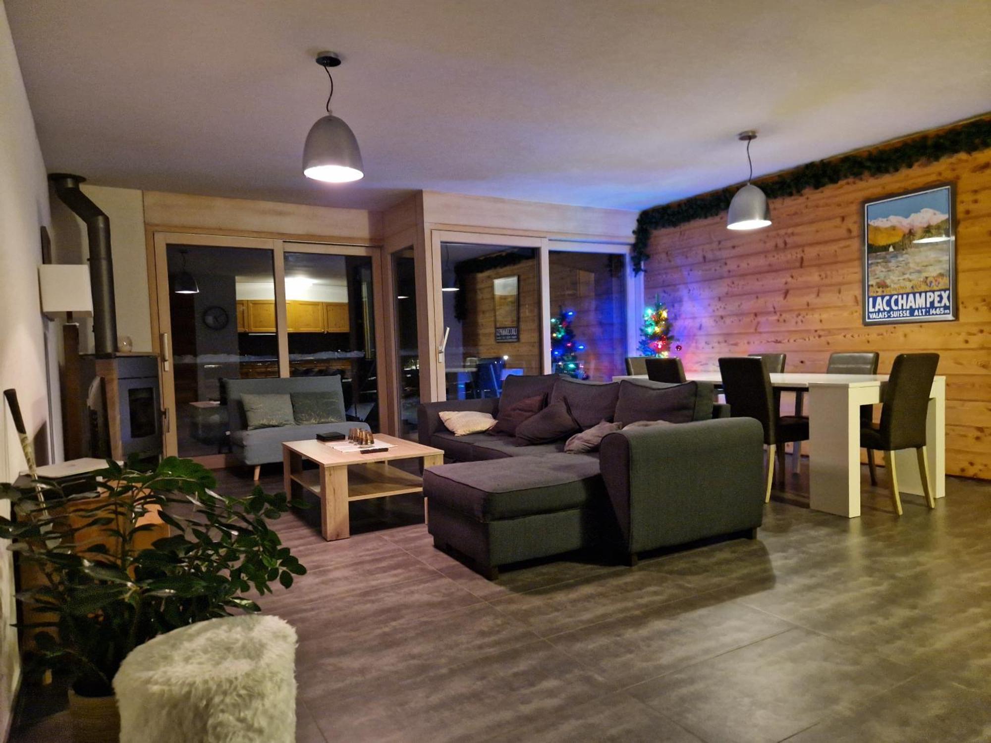 Superbe Appartement Champex-Lac Avec Piscine Et Sauna Esterno foto
